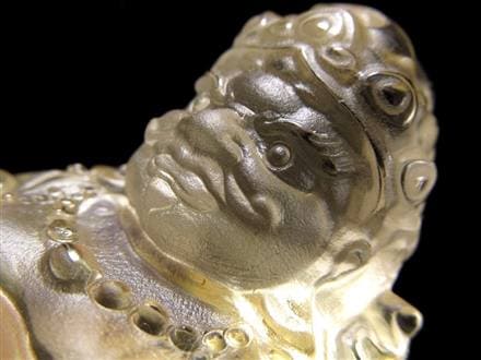 シトリン 黄水晶 黄財神 彫刻 置物