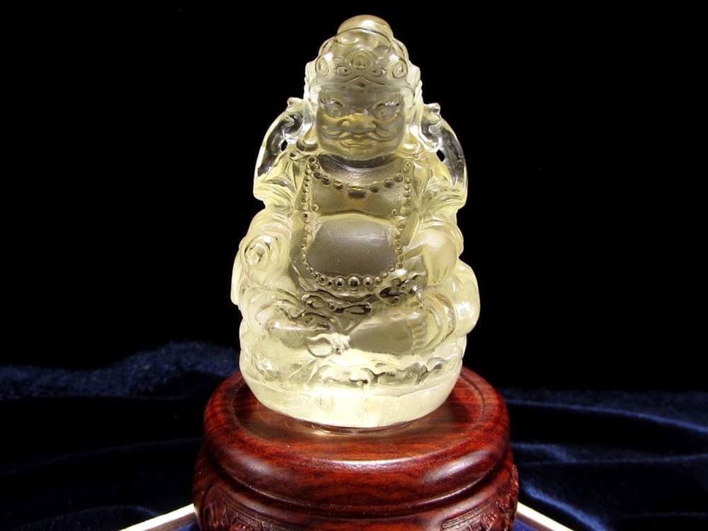 シトリン 黄水晶 黄財神 彫刻 置物