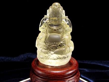 シトリン 黄水晶 黄財神 彫刻 置物