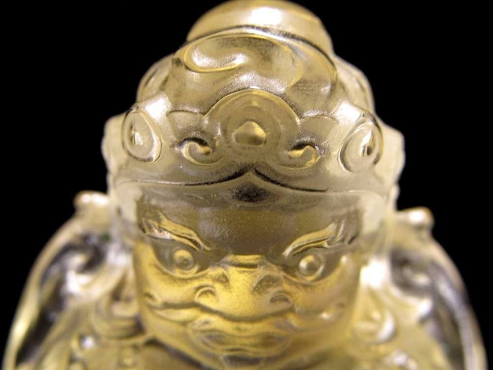 シトリン 黄水晶 黄財神 彫刻 置物