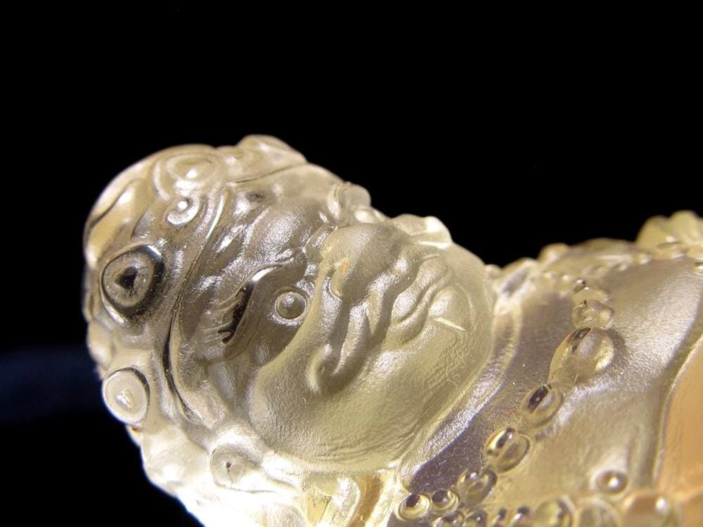 シトリン 黄水晶 黄財神 彫刻 置物