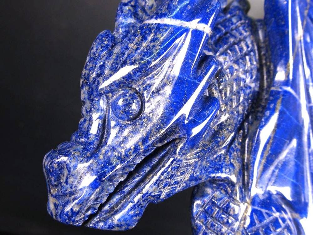 ラピスラズリ 青金石 彫刻置物 ドラゴン 龍
