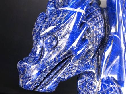 ラピスラズリ 青金石 彫刻置物 ドラゴン 龍