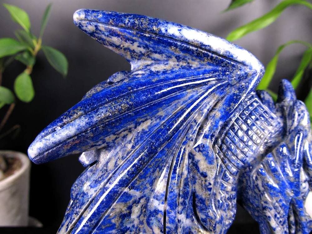 ラピスラズリ 青金石 彫刻置物 ドラゴン 龍
