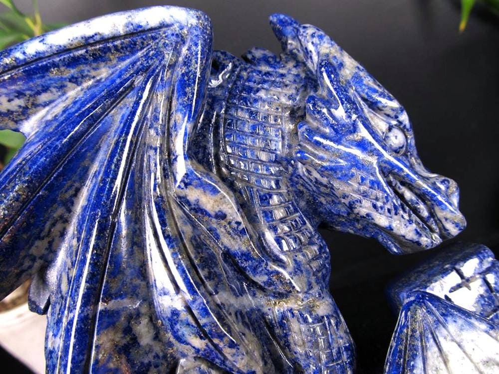 ラピスラズリ 青金石 彫刻置物 ドラゴン 龍