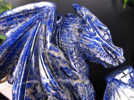 ラピスラズリ 青金石 彫刻置物 ドラゴン 龍