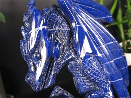 ラピスラズリ 青金石 彫刻置物 ドラゴン 龍