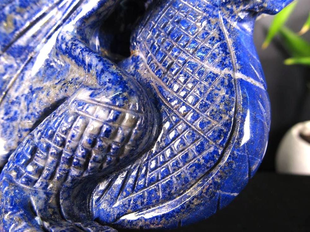 ラピスラズリ 青金石 彫刻置物 ドラゴン 龍