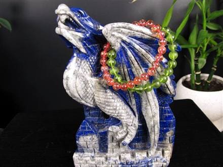 ラピスラズリ 青金石 彫刻置物 ドラゴン 龍
