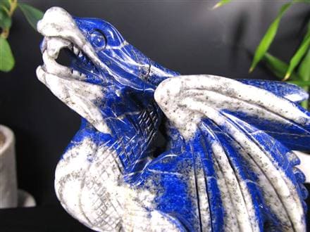 ラピスラズリ 青金石 彫刻置物 ドラゴン 龍