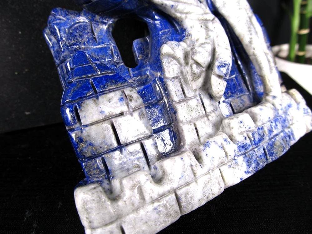 ラピスラズリ 青金石 彫刻置物 ドラゴン 龍
