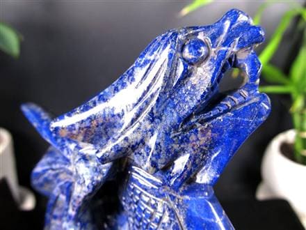 ラピスラズリ 青金石 彫刻置物 ドラゴン 龍