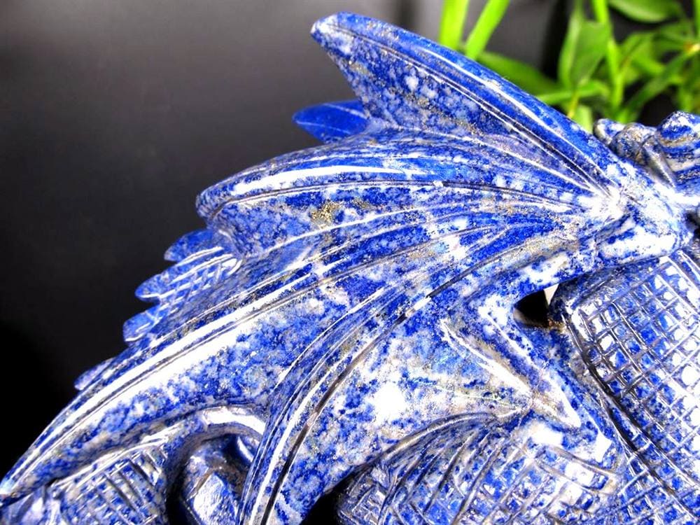 ラピスラズリ 青金石 彫刻置物 ドラゴン 龍