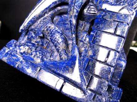 ラピスラズリ 青金石 彫刻置物 ドラゴン 龍