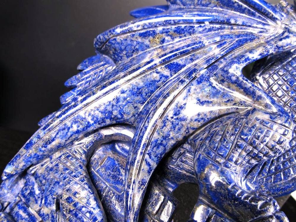 ラピスラズリ 青金石 彫刻置物 ドラゴン 龍