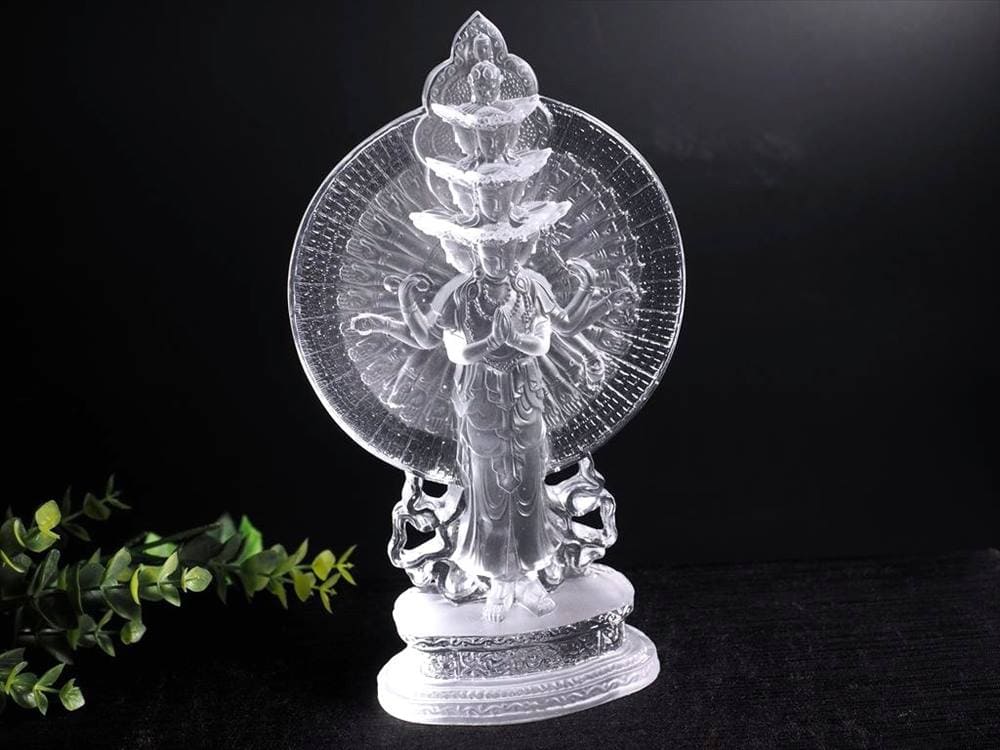 十一面千手千眼観音 千手観音 蓮華王 観音菩薩 クリスタルガラス