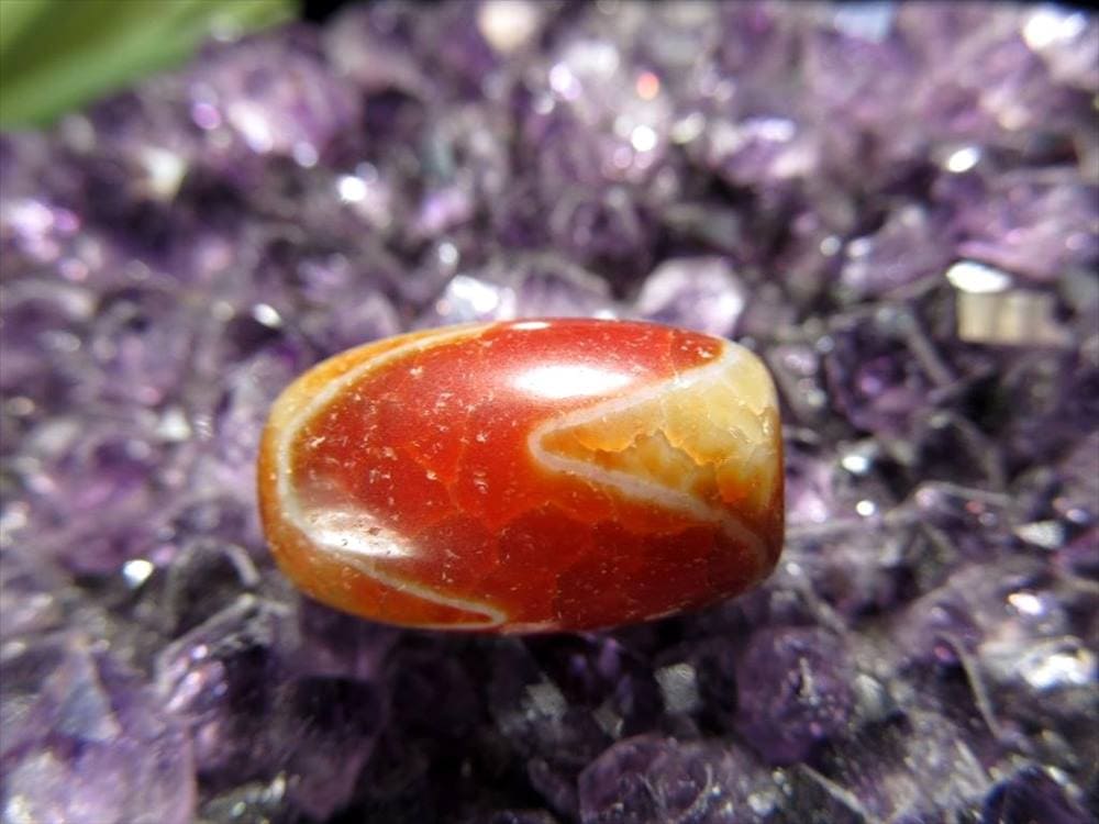 虎牙 紅天珠 メノウ 赤瑪瑙 アゲート