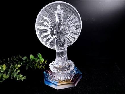 千手千眼観音 千手観音 蓮華王 観音菩薩 クリスタルガラス