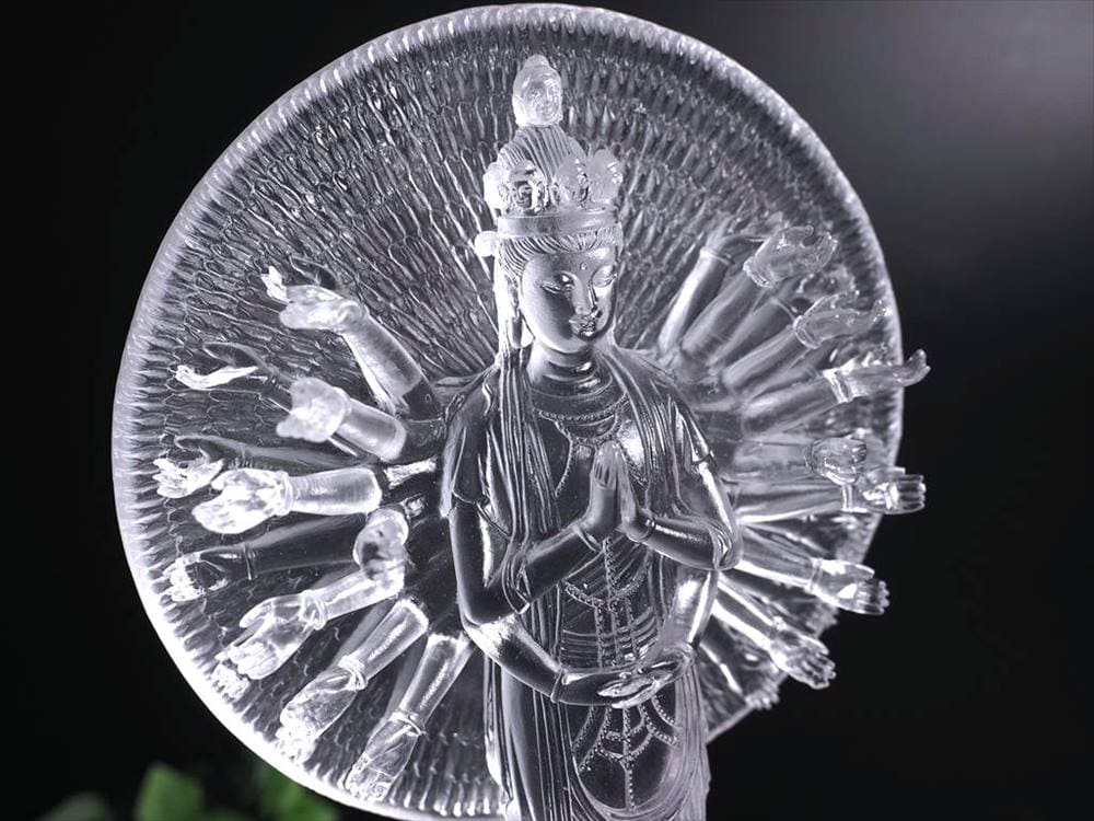 千手千眼観音 千手観音 蓮華王 観音菩薩 クリスタルガラス