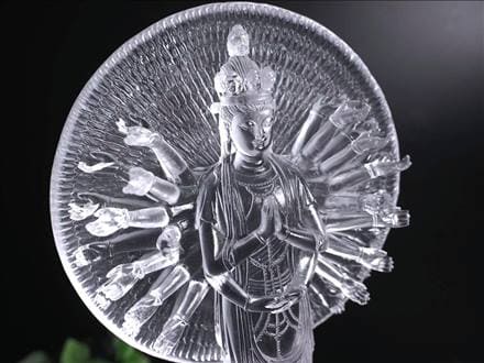 千手千眼観音 千手観音 蓮華王 観音菩薩 クリスタルガラス
