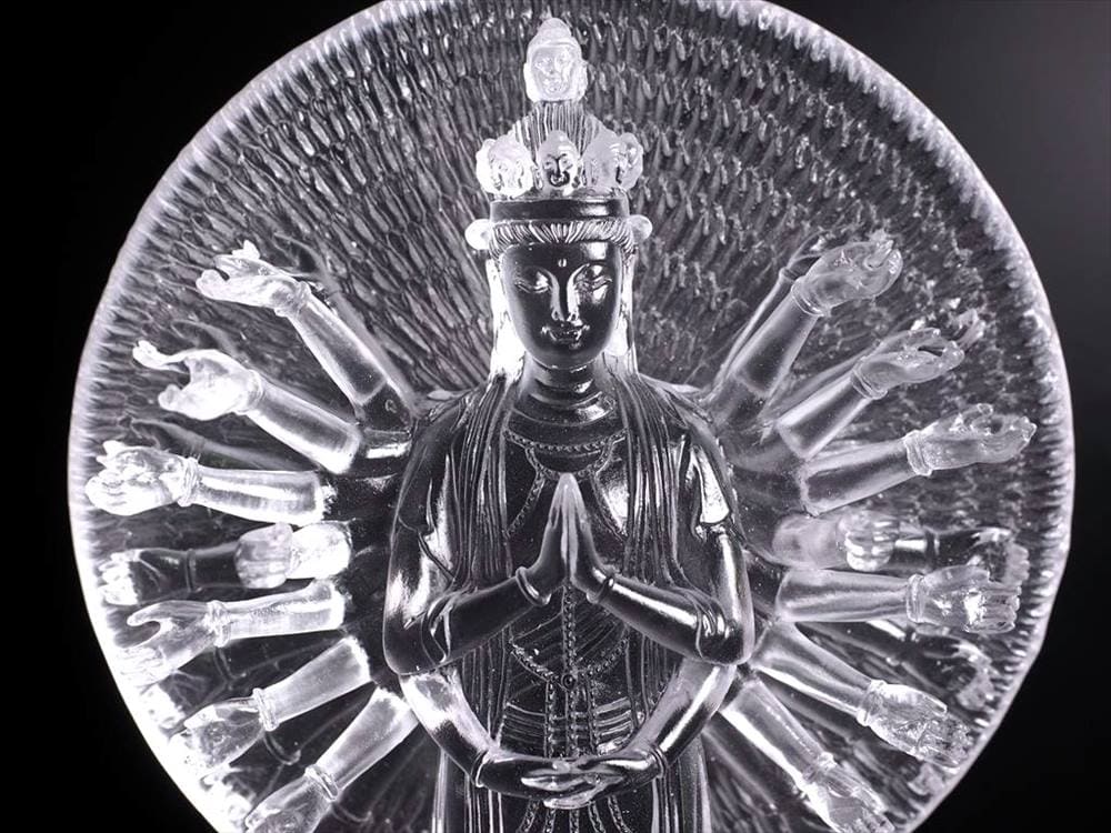 千手千眼観音 千手観音 蓮華王 観音菩薩 クリスタルガラス