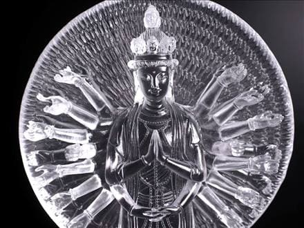 千手千眼観音 千手観音 蓮華王 観音菩薩 クリスタルガラス