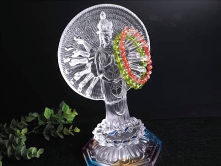千手千眼観音 千手観音 蓮華王 観音菩薩 クリスタルガラス