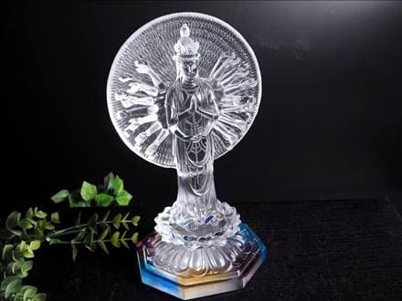 千手千眼観音 千手観音 蓮華王 観音菩薩 クリスタルガラス