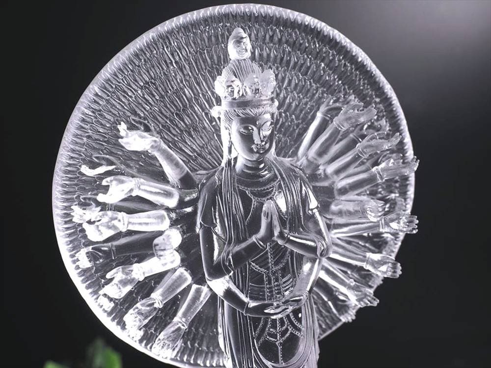 千手千眼観音 千手観音 蓮華王 観音菩薩 クリスタルガラス