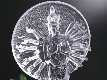 千手千眼観音 千手観音 蓮華王 観音菩薩 クリスタルガラス