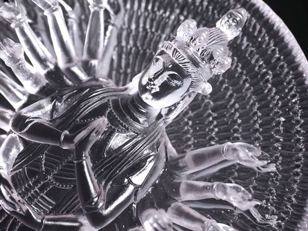 千手千眼観音 千手観音 蓮華王 観音菩薩 クリスタルガラス