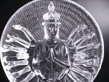 千手千眼観音 千手観音 蓮華王 観音菩薩 クリスタルガラス