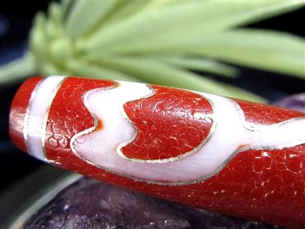 銀線 シルバー 馬蹄痕 紅天珠 魔除け 天珠 チベット