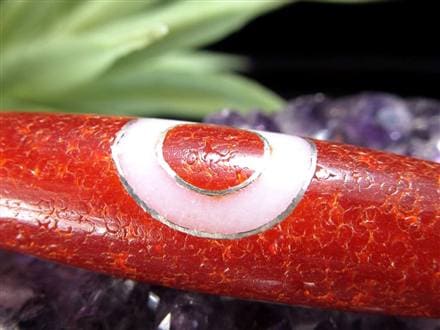 銀線 シルバー 馬蹄痕 紅天珠 魔除け 天珠 チベット