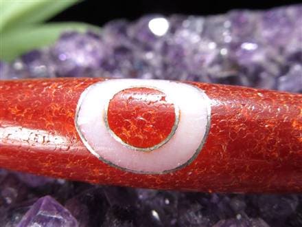 銀線 シルバー 馬蹄痕 紅天珠 魔除け 天珠 チベット