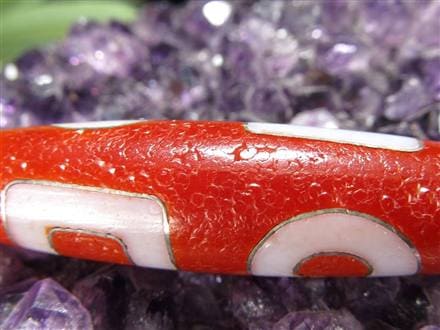 銀線 シルバー 馬蹄痕 紅天珠 魔除け 天珠 チベット