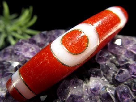 銀線,シルバー,馬蹄痕,紅天珠,魔除け,天珠,チベット