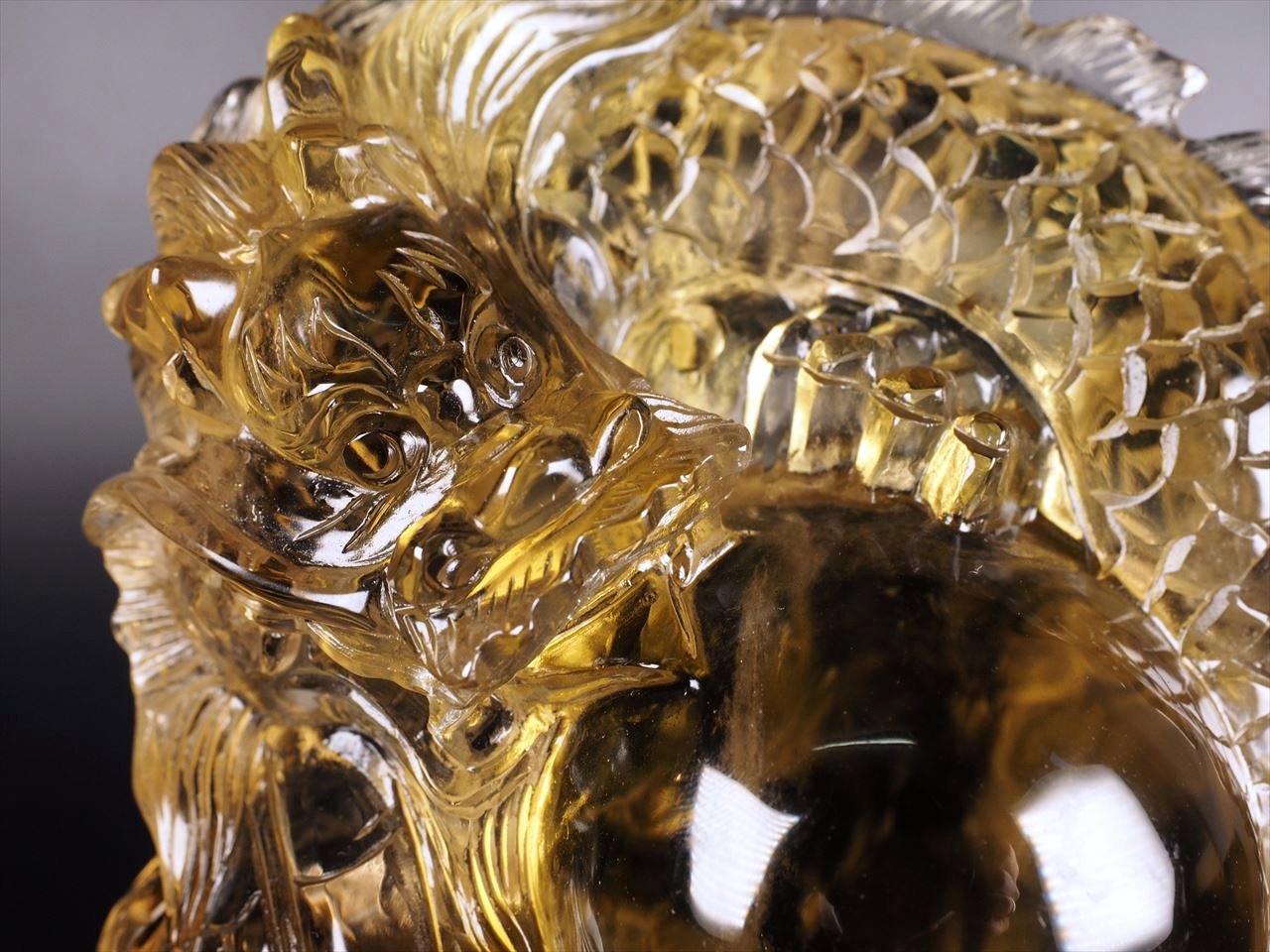 ◇至高の逸品!!◇極上超透明シトリン【黄水晶】◇大吉開運！玉持ち龍神