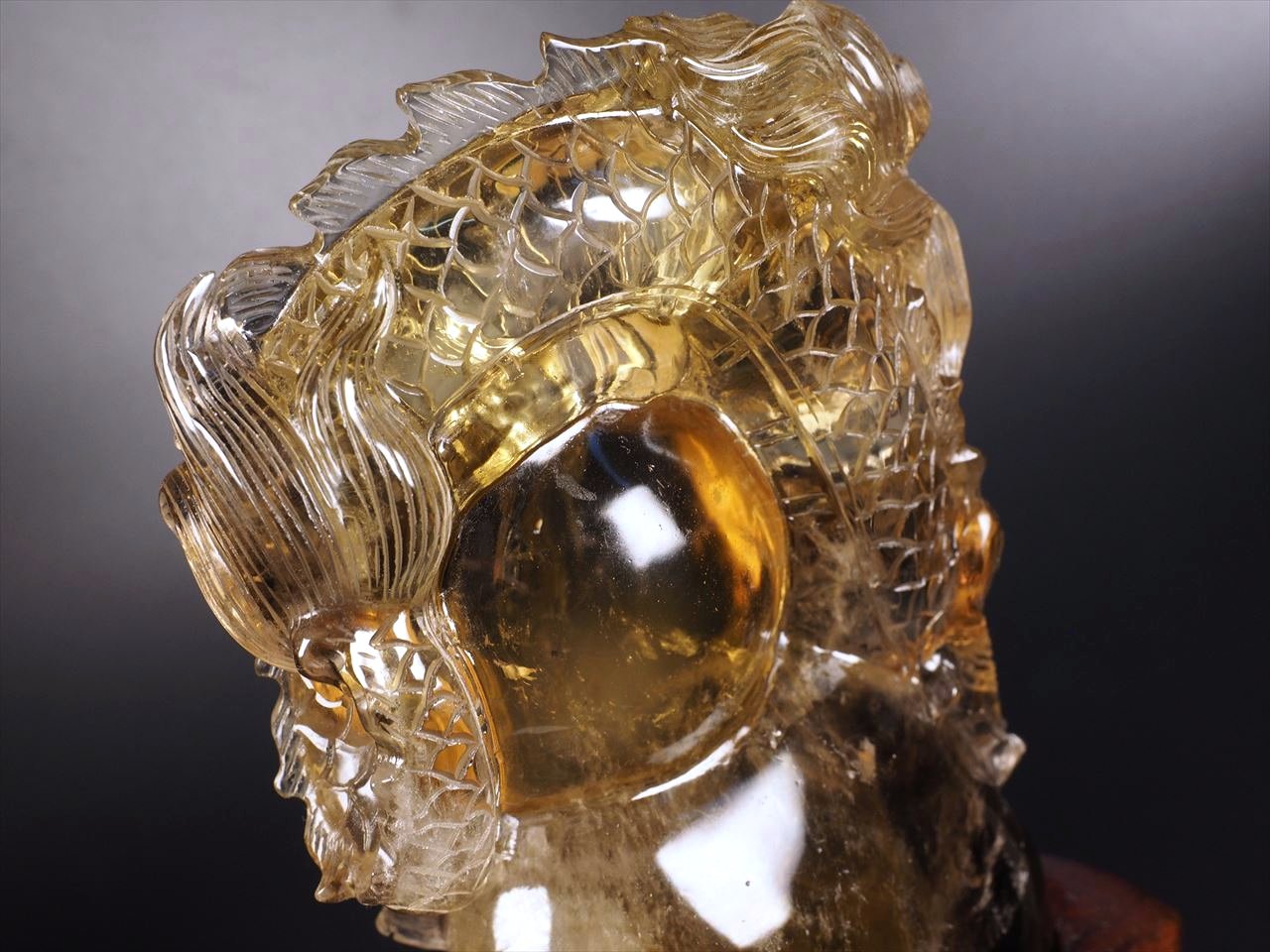 ◇至高の逸品!!◇極上超透明シトリン【黄水晶】◇大吉開運！玉持ち龍神