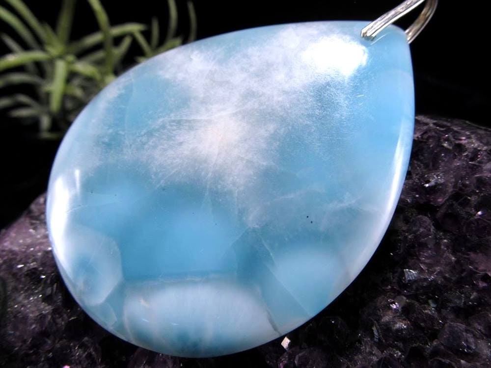 ラリマー ブルーペクトライト ペンダント ネックレス 曹珪灰石