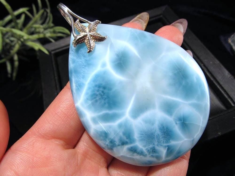 ラリマー ブルーペクトライト ペンダント ネックレス 曹珪灰石