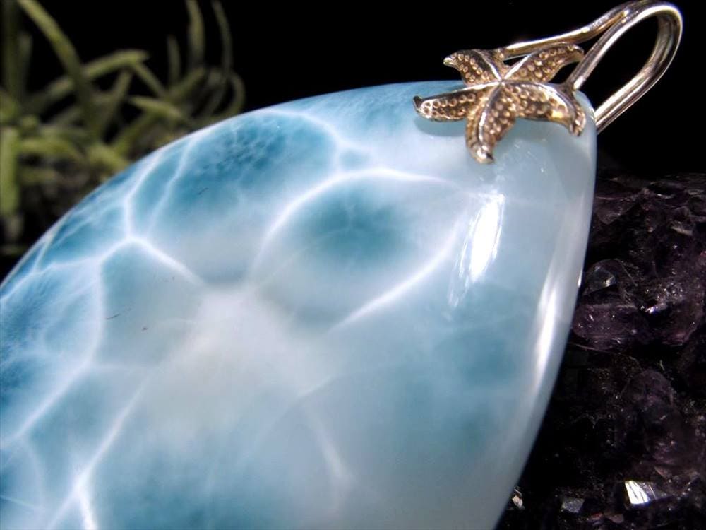 ラリマー ブルーペクトライト ペンダント ネックレス 曹珪灰石