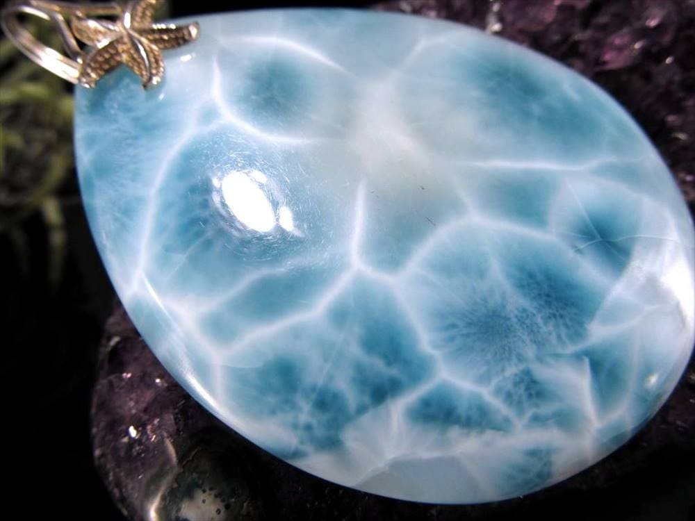 ラリマー ブルーペクトライト ペンダント ネックレス 曹珪灰石