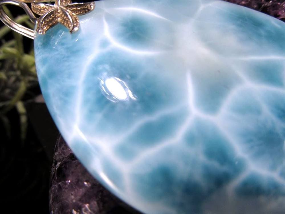 ラリマー ブルーペクトライト ペンダント ネックレス 曹珪灰石