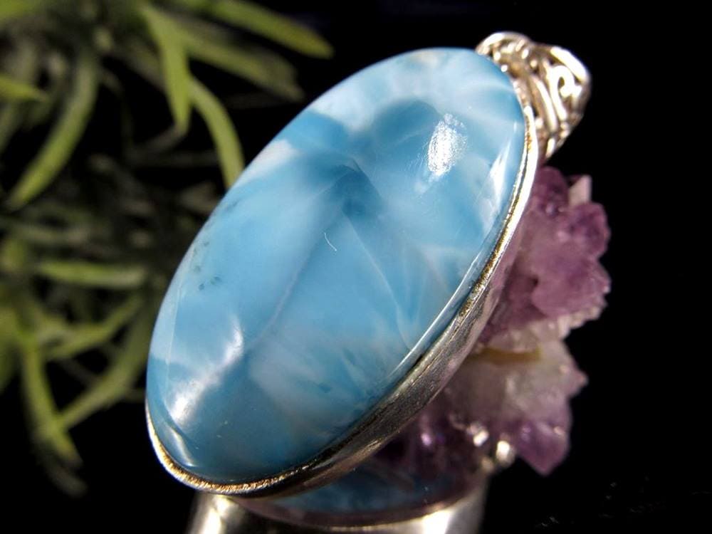 ラリマー ペンダント ネックレス ブルーペクトライト 曹珪灰石 アクセサリー