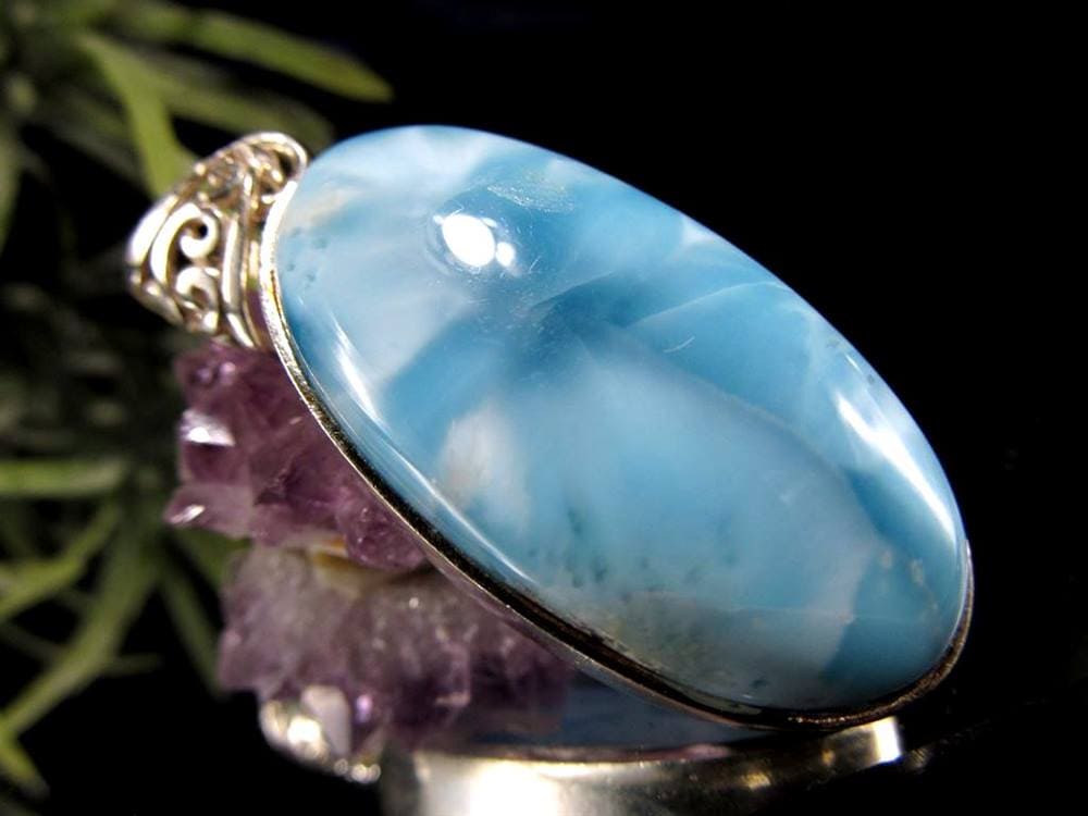 ラリマー ペンダント ネックレス ブルーペクトライト 曹珪灰石 アクセサリー