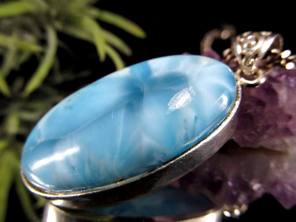 ラリマー ペンダント ネックレス ブルーペクトライト 曹珪灰石 アクセサリー