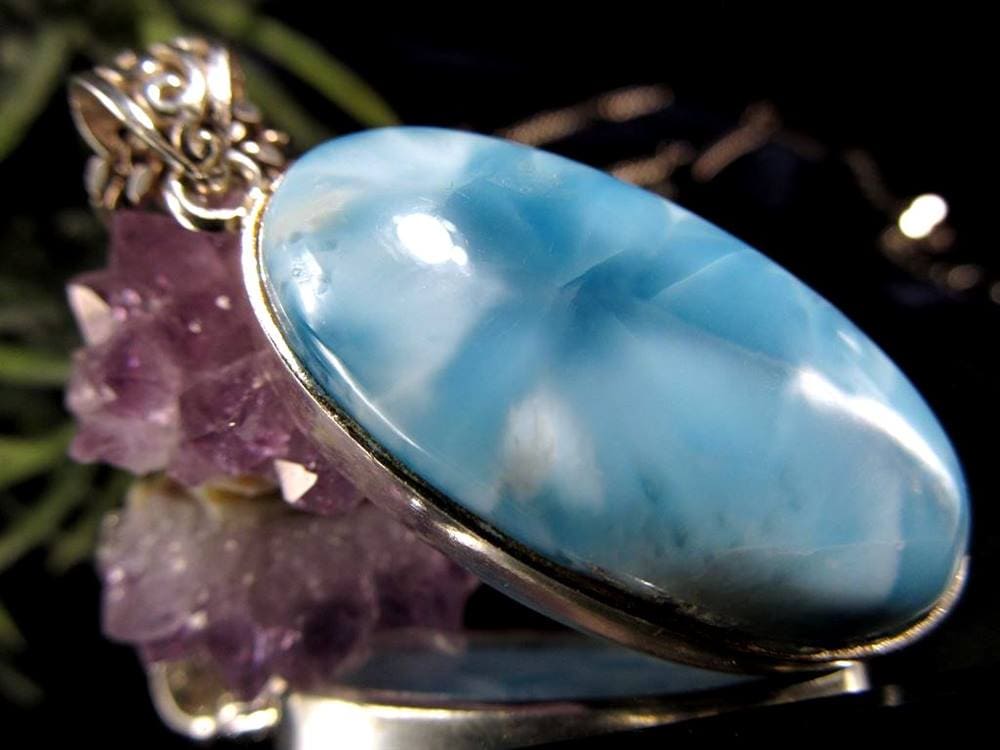 ラリマー ペンダント ネックレス ブルーペクトライト 曹珪灰石 アクセサリー