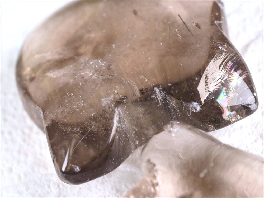 スモーキークォーツ 煙水晶 猫 キャット 置物