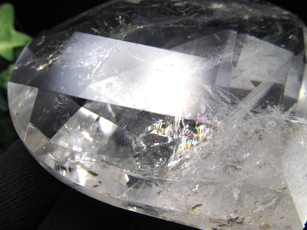 天然水晶 ハートカット オブジェ ブラジル産 置物